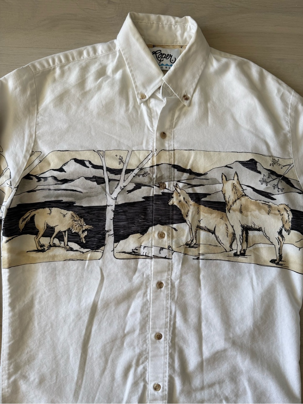 Vintage Roper Rodeo Blue Wolf Shirt - Picture 2 of 9